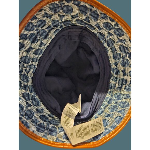 Coach Signature Denim Bucket Hat Leather Trim Unisex OS - Picture 9 of 9